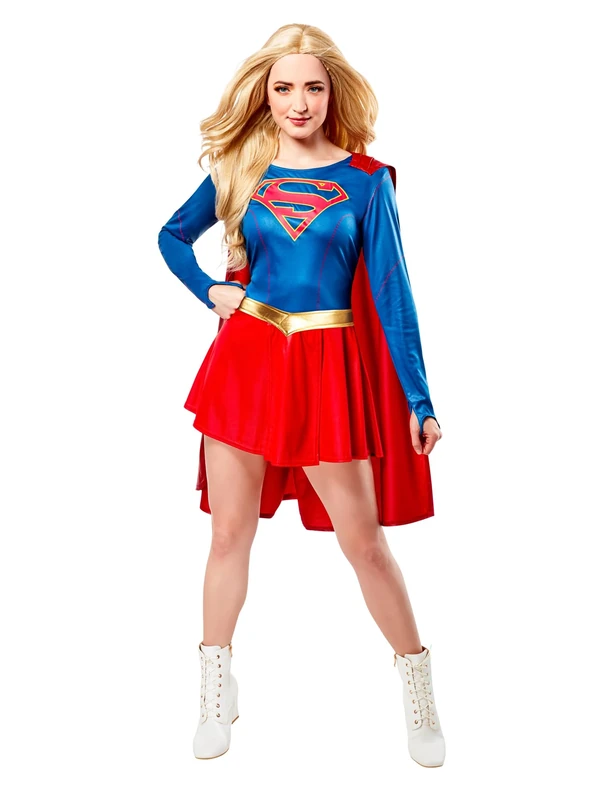 Rubies Official Supergirl Ladies Fancy Dress, Blue/Red, S Halloween
