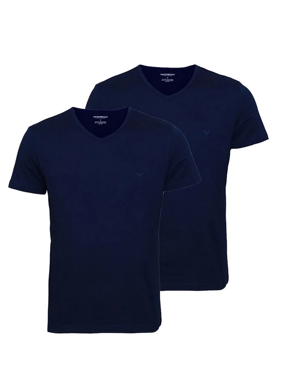 Emporio Armani Men's 111648CC722 Pyjama Top, Blue (Navy/Marine 27435), S (Pack of 2)