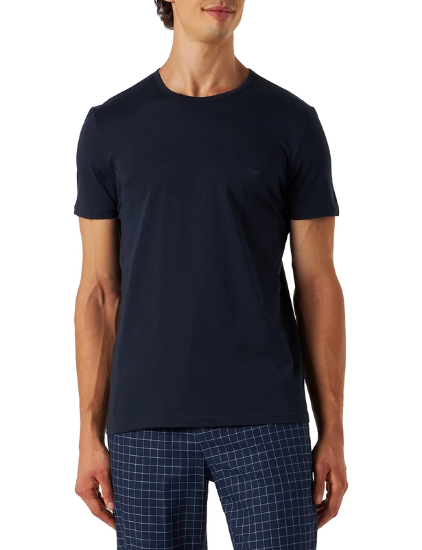 Emporio Armani Men's Pyjama Top Black (Pack of 2), Navy/Navy, XL - Image 1