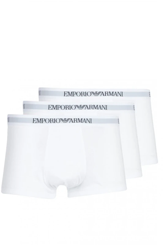 Emporio Armani Men's 3-pack Cotton Trunks underwear, White, XL UK