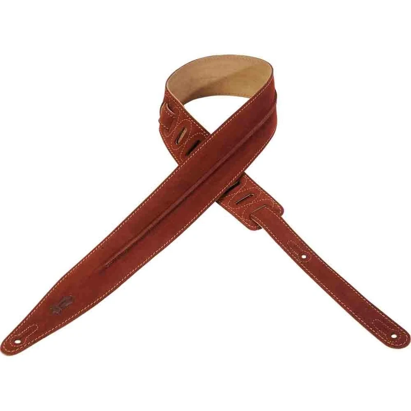 Levy's Hudson Series 2.5" Designer Suede Guitar Strap - Rust