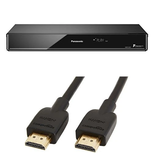 Panasonic DMR-EX97EB-K DVD Recorder with Freeview HDD and 500 GB HDD & Amazon Basics High-Speed 4K, Ultra HD, HDMI 2.0 Cable - 0.9m / 3 Feet (Latest Standard) Supports Ethernet, 3D, Audio Return