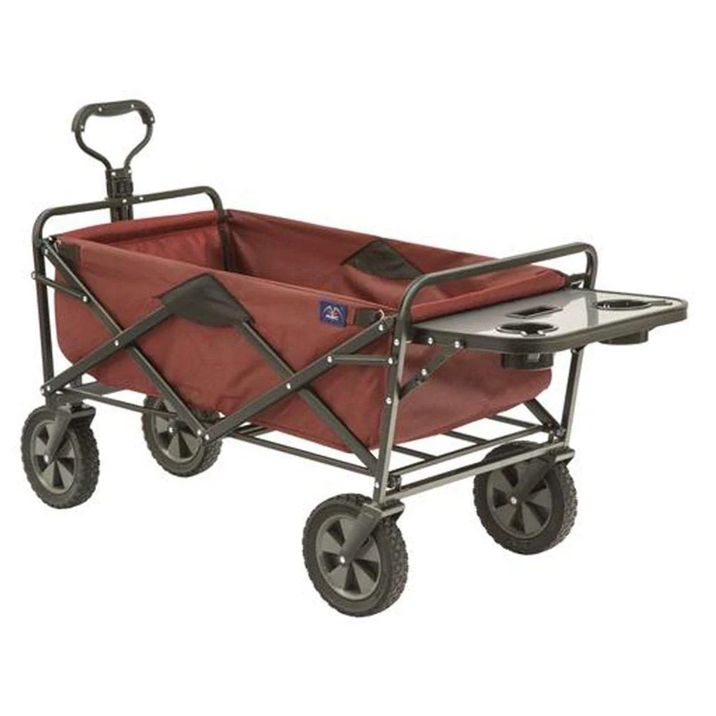 MacSports Mac Sports-Folding Wagon With Table, Maroon, Steel