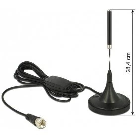 DeLOCK 12413 network antenna - network antennas (Omni-directional, -10 - 70 °C, F-type, RG-174, 2.0:1, Polybag)