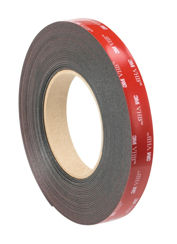 3M 5962 VHB Adhesive Tape, 19 mm x 33 m, Black, Film Liner, Pack of 4
