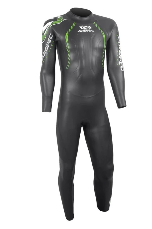 Aropec Men Mens Flying Fish Mens Swimming Wetsuit - Black/Green, Medium