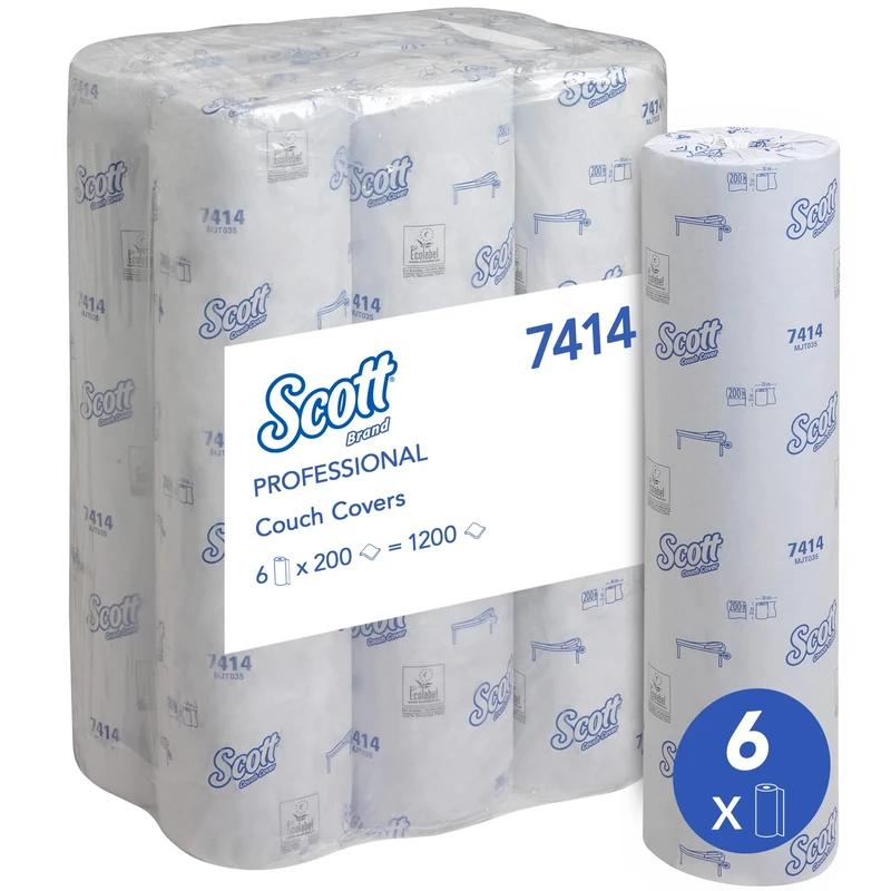 Scott Extra, 7414, Couch Cover (51 cm wide), 2 Ply, Blue, 6 Rolls x 200 Sheets