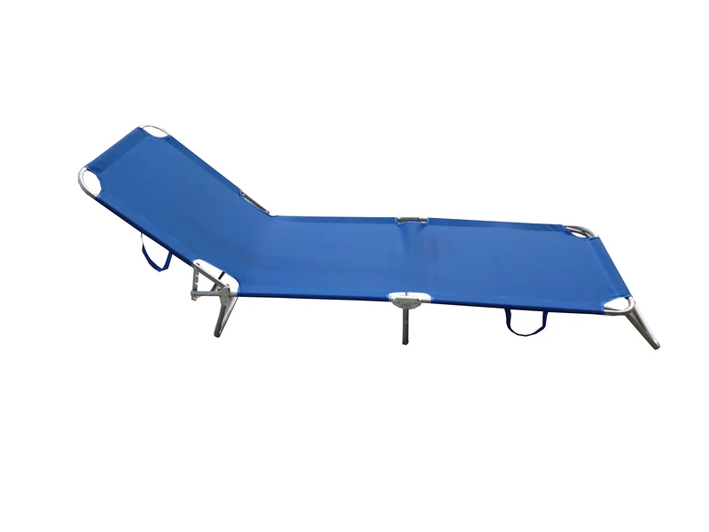 Folding bed Majorca Made of steel and PVC 600d color blue.