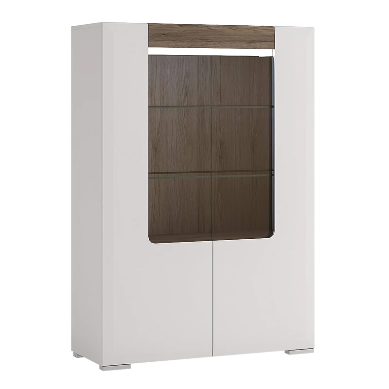 Toronto Low Glazed 2 Door Display cabinet with internal shelves (inc Plexi Lighting)