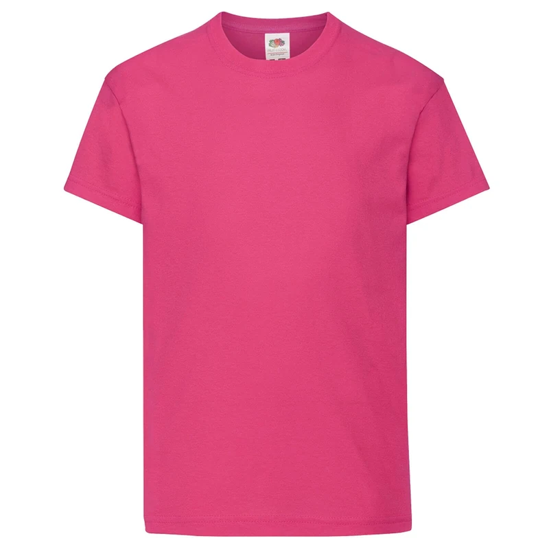 Fruit of the Loom Short Sleeve T-Shirt - Fuchsia, Ages 9-11