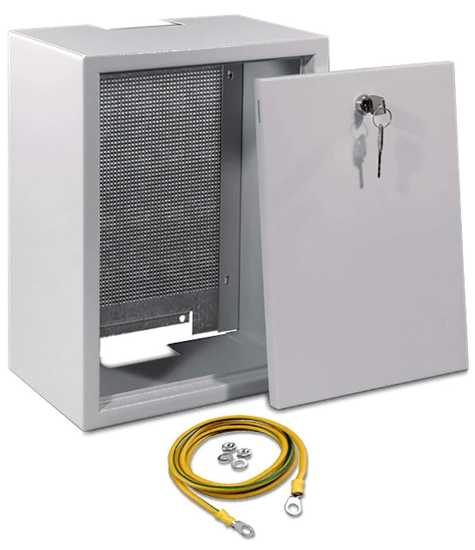 SKT QAS4045 electrical box cabinet for antenna installation 40 x 40 x 20 cm with perforated metal grid plate