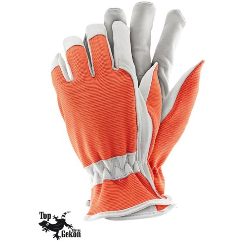 Reis RDRIVER Topgekon Protective Gloves, Orange-White, 10 Size, Pack of 12 - Image 1