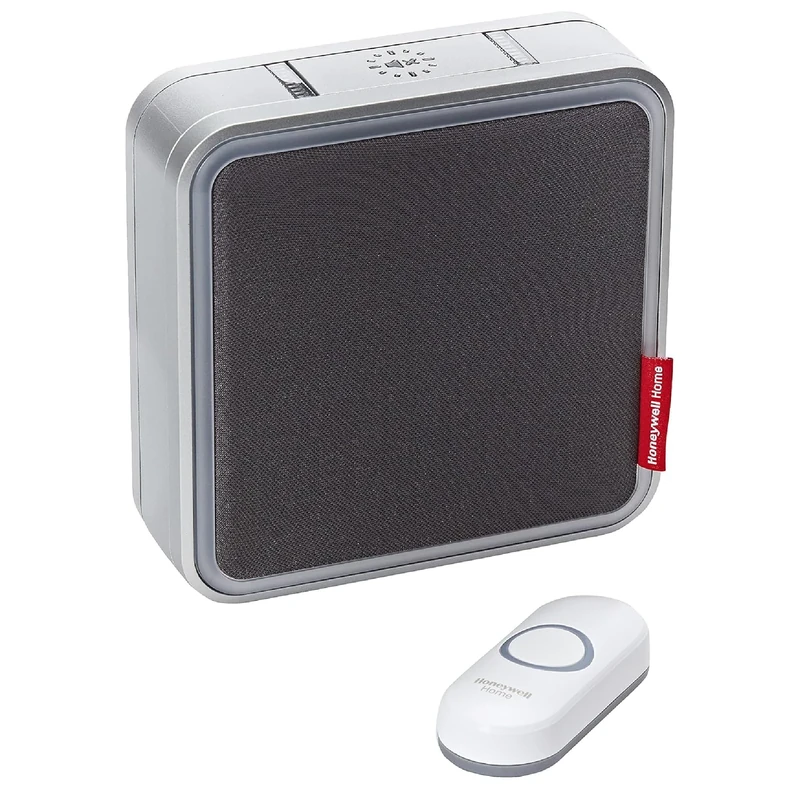Honeywell Home DC917NG Series 9 Portable, Wireless LED Doorbell with Push Button & Customisable MP3 Melody (Grey)