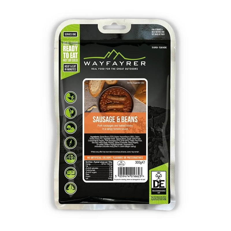 Wayfayrer Sausage & Beans 300g - Ready to Eat Camping Meal - Image 1