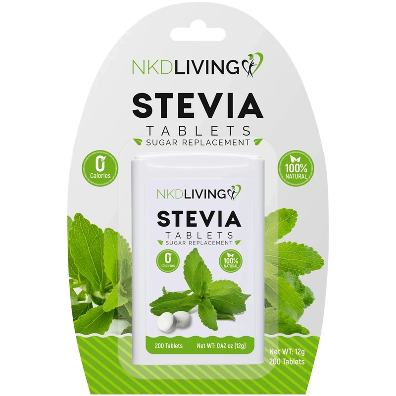 NKD Living Pure Stevia Sweetener Tablets - 200 Tablets - Non-Bitter