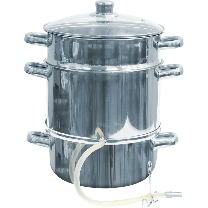 Browin 800510 Rostfreier Entsafter mit Glasdeckel 10 L Rustproof Juicer with Glass Lid, Stainless Steel Plastic, Silver