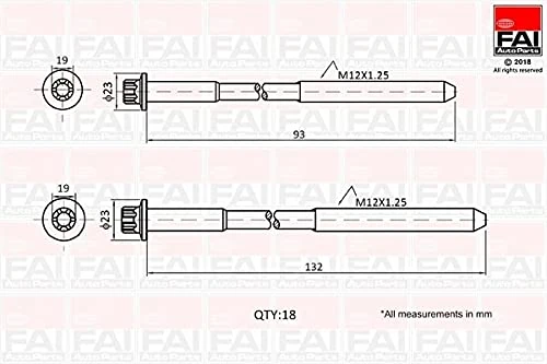 FAI AutoParts Head Bolts Set B2201