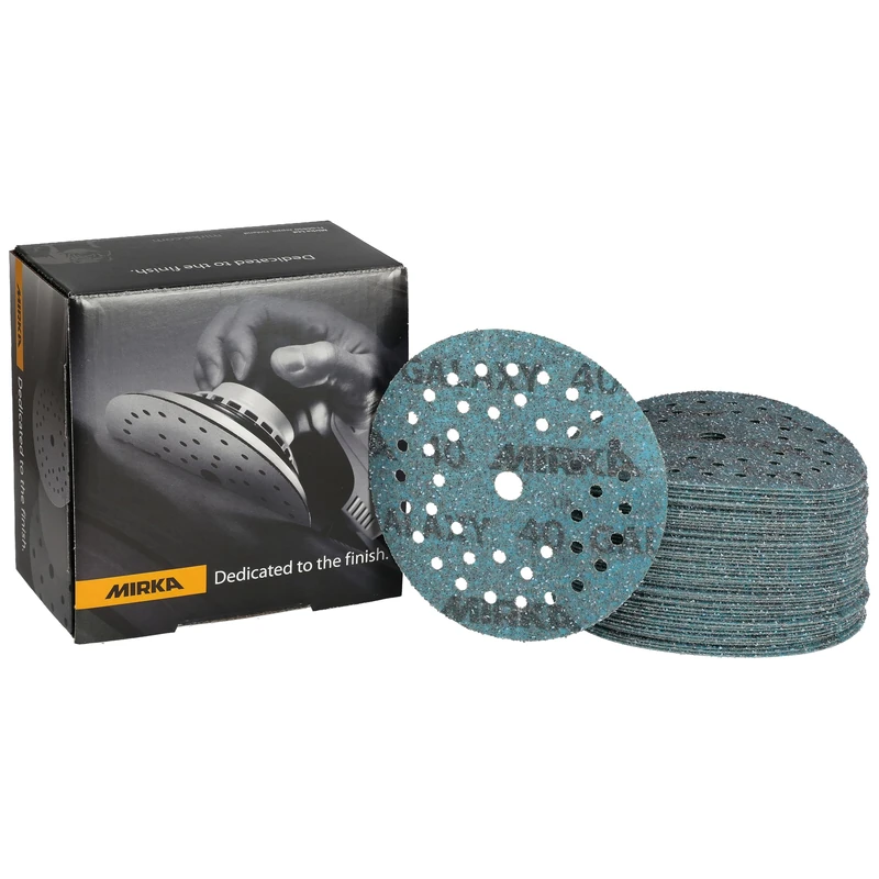 Mirka Galaxy epoxy sandpaper 125mm Hook & Loop grit 40 for sanding epoxy resin, wood, epoxy, rivertable / 50 pcs sanding discs - Image 1