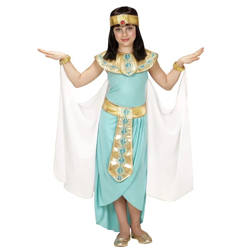 Widmann 49436 - Children's costume Egyptian queen, dress, belt, bracelets, headband and cape