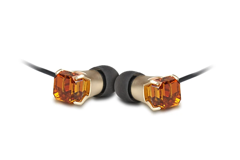 Maroo GEM Collection - Earphones with Amber Stone - Gold - Image 1