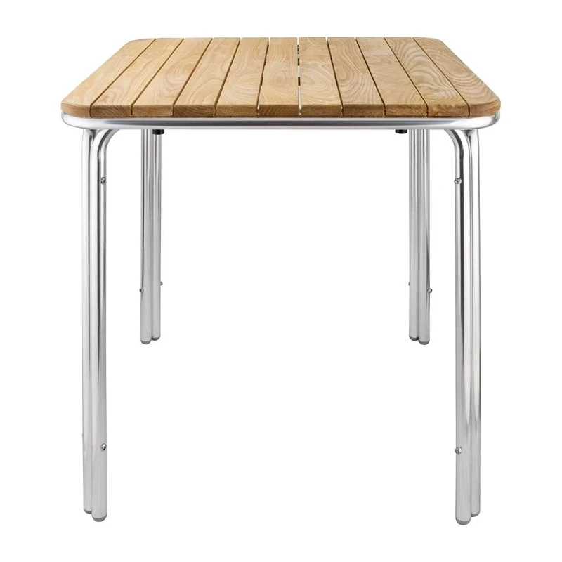 Bolero Square Ash and Aluminium Stacking Table 720X700X700mm Furniture Bar
