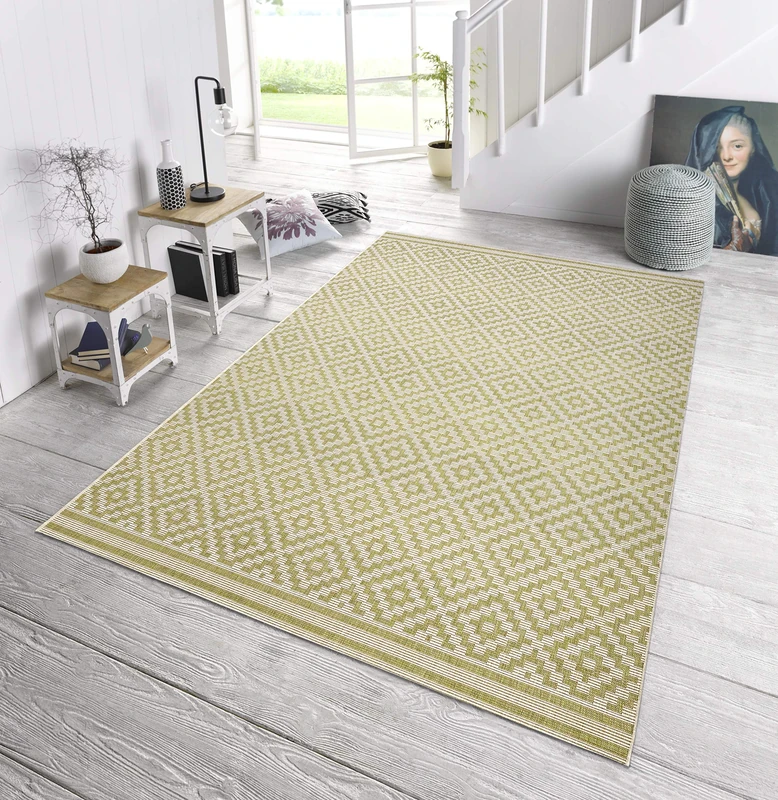 Binnen & Buiten Rug Raute, Green, 160 x 230 cm