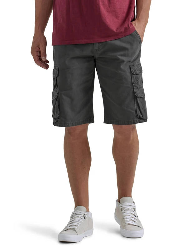 Wrangler Men's Big-Tall Authentics Premium Cargo Short, Anthracite Twill, 46