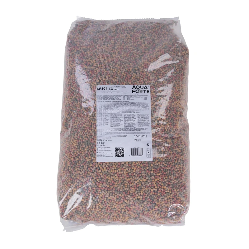 Aquaforte Base Fish Food, 15kg Medium Pellets 6 mm Transparent