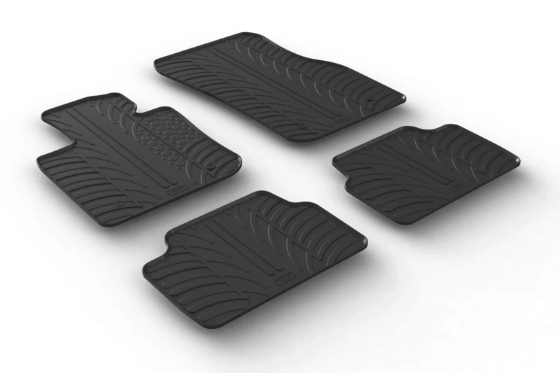 Gledring Rubber car mats set LHD compatible with Mini F55 5-doors 2014- (T profile 4-pieces + mounting clips)