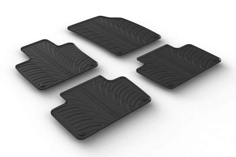 Gledring Rubber car mats set LHD compatible with Volvo XC90 3/2015- (T profile 4-pieces + mounting clips)