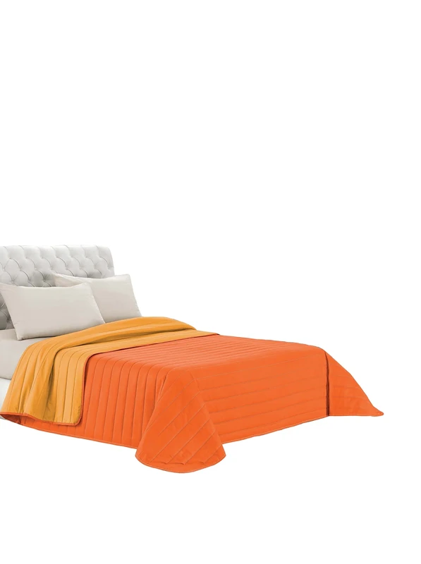 Italian Bed Linen Elegant summer quilt Orange/yellow, small double, Microfiber