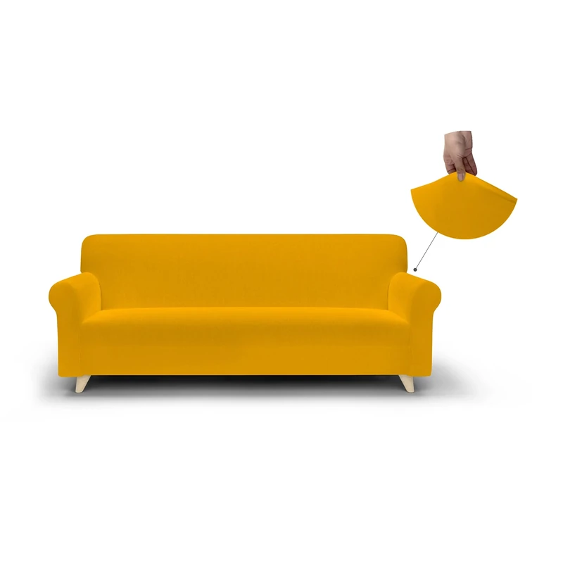 Italian Bed Linen Più Bello bielastic Sofa cover Yellow, 3 places, Polyester, 3 Seats