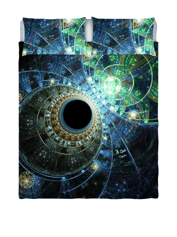 Italian Bed Linen Duvet Cover Set with Full Coverage Digital Print,250x200cm, KIO636, Cotton, KIO 636, Double