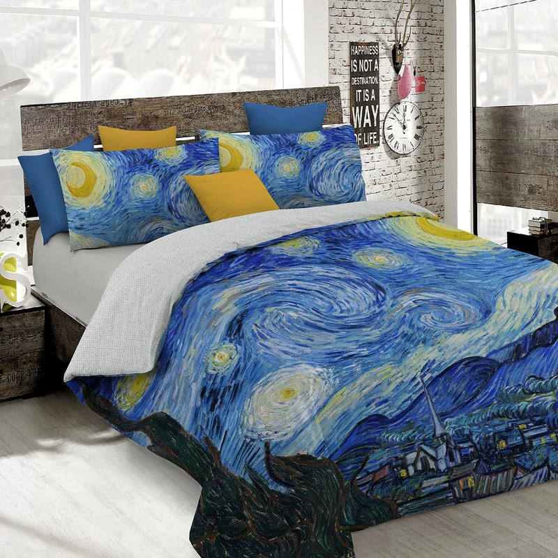 Italian Bed Linen Duvet cover set with full coverage digital print,250x200cm, SD09, 100% Cotton, DOUBLE