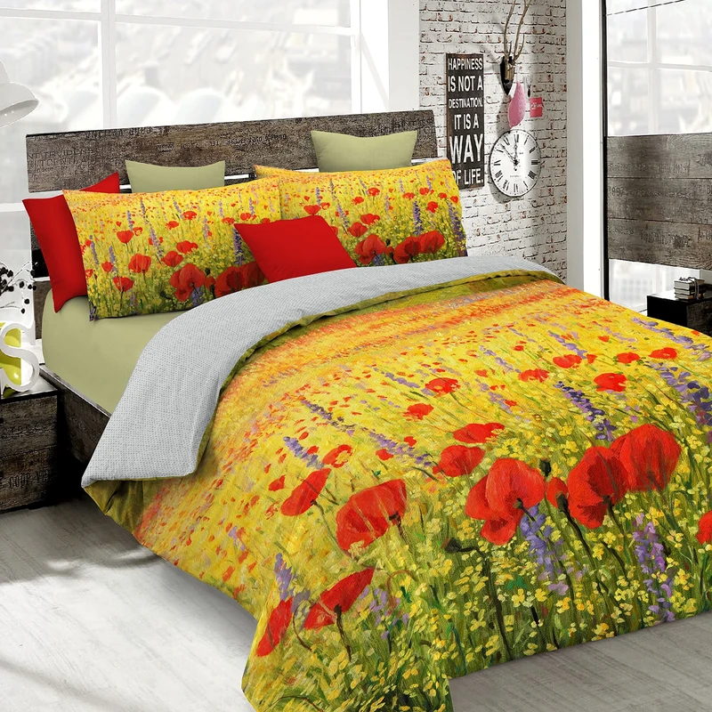 Italian Bed Linen Duvet cover set with full coverage digital print,250x200cm, SD25, 100% Cotton, DOUBLE