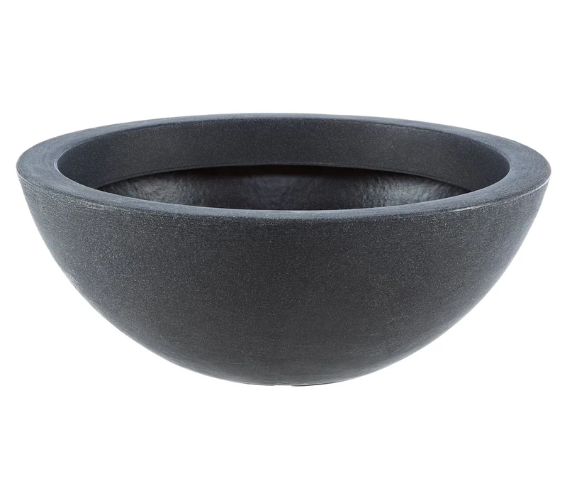 Dehner Spherical Bowl, Diameter 52 cm, Height 20 cm, Plastic, Anthracite