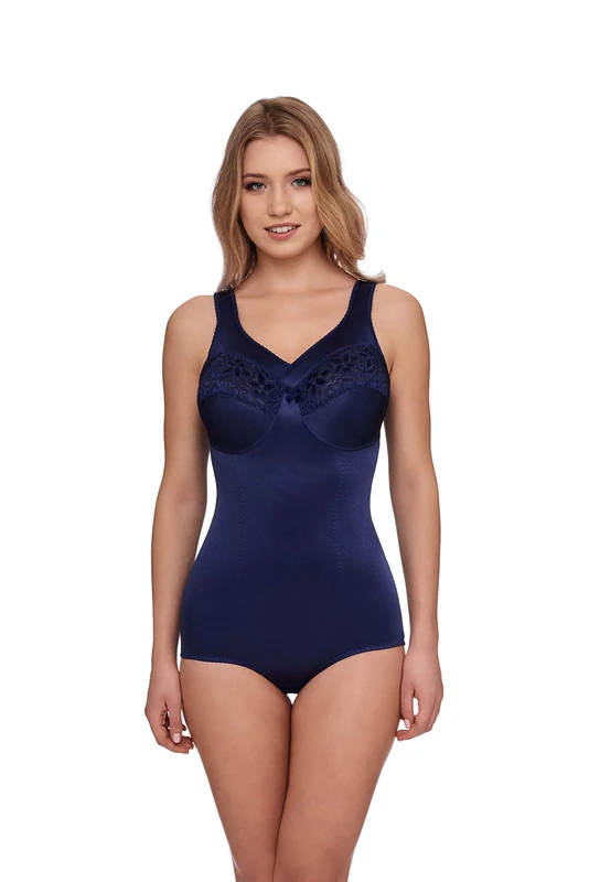 SUSA Classics Corselette without Underwire, Women's Corselette, Shapewear, Women's Strong Shaping, Bodice, Body with Hook Closure, Shapes Waist, Belly & Butt, charcoal, 100E