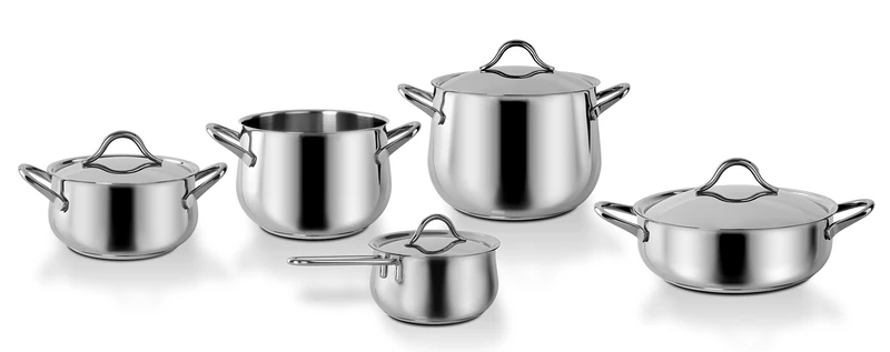 Barazzoni Flavour/Italian 9 pieces, stainless steel 18/10. Made in Italy.