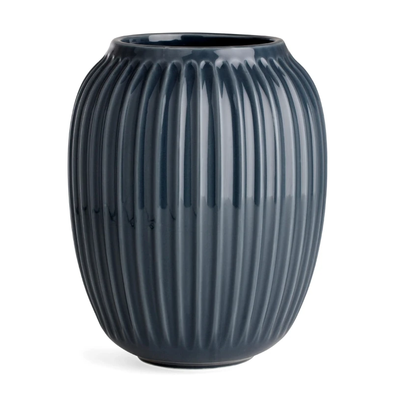 Kähler Hammershøi Vase, Porcelain, Charcoal Grey, 20 cm
