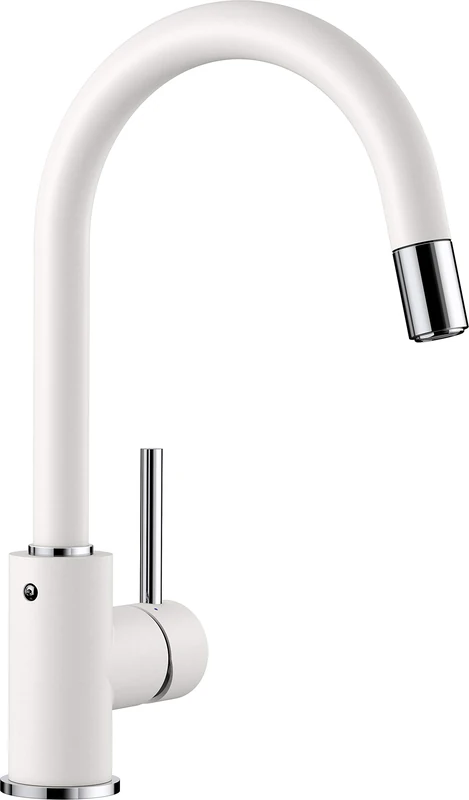 BLANCO MIDA-S – Kitchen Mixer Tap with High, Pull-out Spout – High Pressure – White – 521457