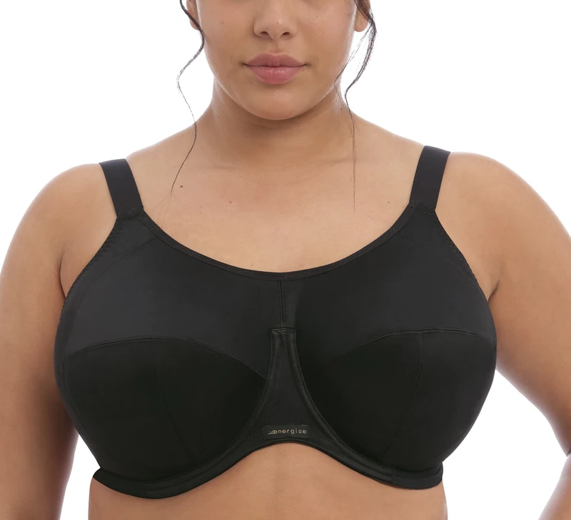 Elomi Brianna Full Coverage Sport Bra - Black, 32GG