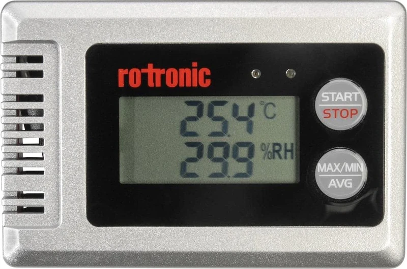 ROTRONIC HL-1D-SET Data Logger for Humidity and Temperature with Display Hydrolog, Grey