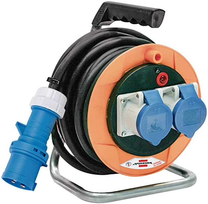 Brennenstuhl Garant ST CEE Series Cable Reel 10 m Compact with Plug and 2 CEE Sockets 3 Poles 230 V/16 A IP44, 230V