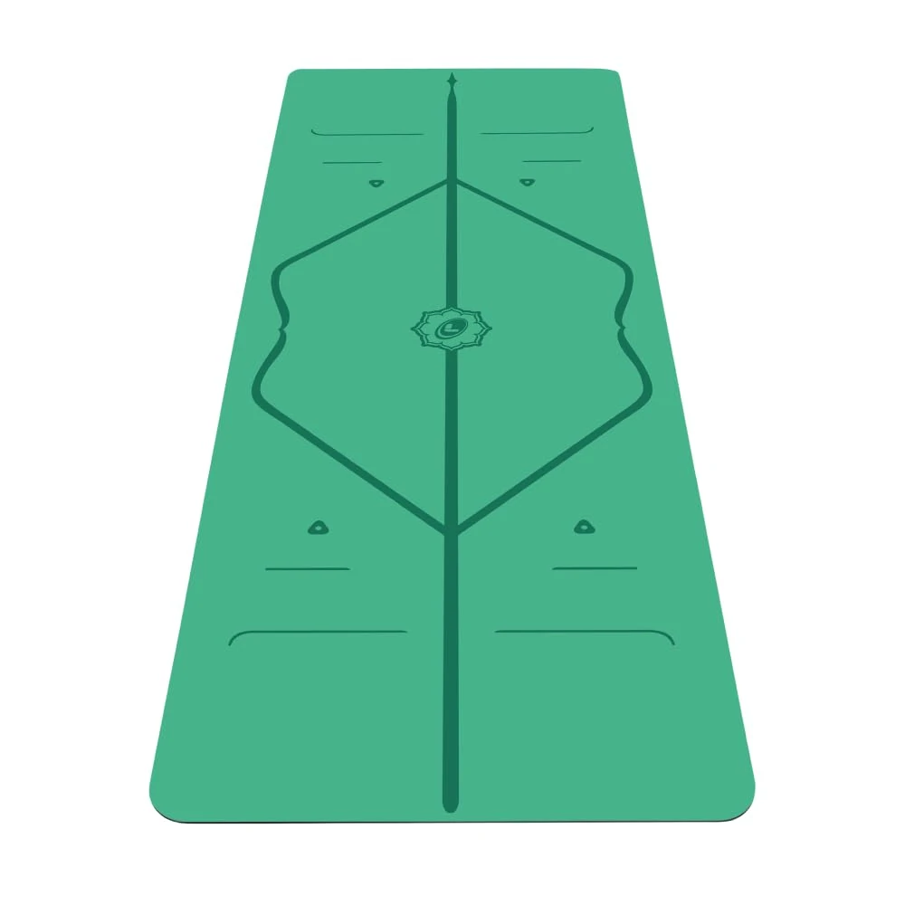 Liforme Original Yoga Mat – Free Yoga Bag Included - Patented Alignment System, Warrior-like Grip, Non-slip, Eco-friendly and Biodegradable, sweat-resistant, 4.2mm thick mat for comfort - Green