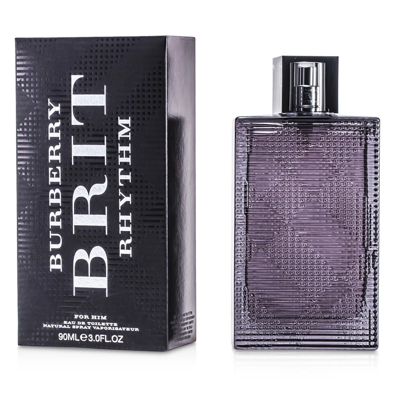Burberry 80-36437 Fragrance Brit Rhythm for Him EDT Spray 90 ml for Adults, Ideal for Long-Lasting Everyday Fragrance wear, 90 ml