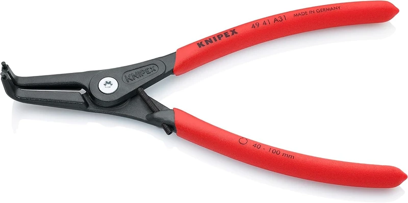 KNIPEX Precision Circlip Pliers for External Circlips on Shafts with Non-Slip Plastic Coating 210 mm, 49 41 A31