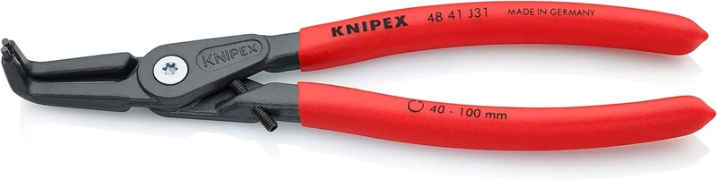 KNIPEX Precision Circlip Pliers for Internal Circlips in Bore Holes with Non-Slip Plastic Coating 210 mm, 48 41 J31