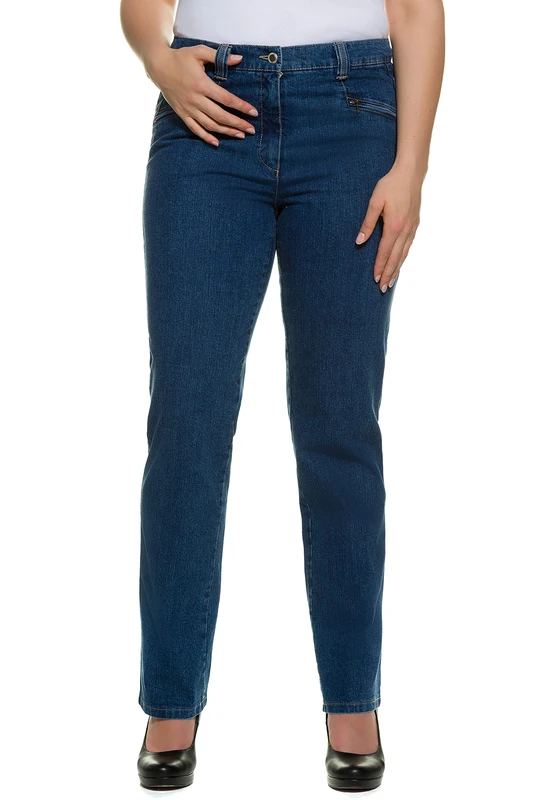 Ulla Popken Women's Plus Size Slim Fit Mony Stretch Denim Jeans Blue Denim 38P 629393 92-32