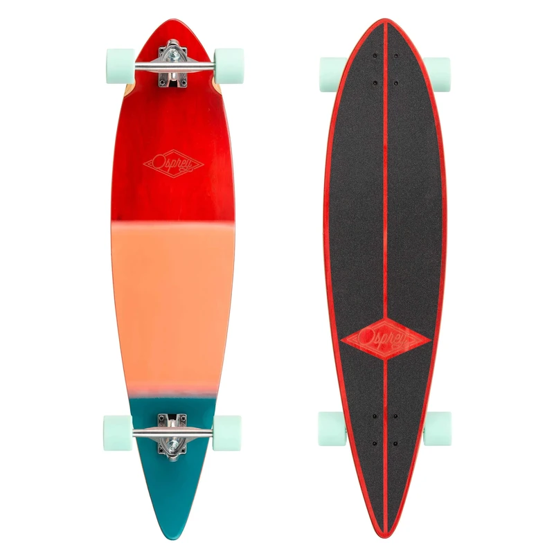 Osprey | Pintail Longboard, 40inch, Complete Skateboard, 7-Ply Canadian Maple, For Kids Adults and Beginners, Wood Grad, Multiple Colours