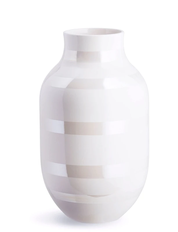 Omaggio Vase H 30.5cm Pearly White/H 30,5cm / Ø 19cm/Every Piece is Unique